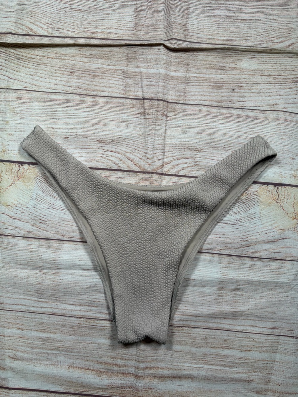 Monday Swimwear Textured Taupe Bikini Bottoms